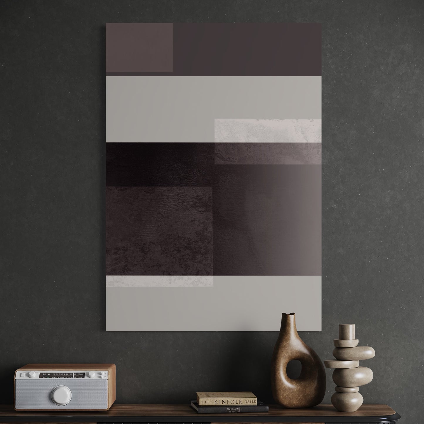 Large Stretched-Canvas-Print-Grey No.-2 intersection Series